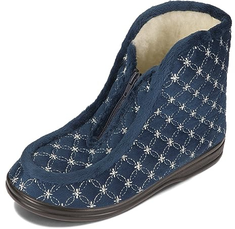 BAWAL Damer Varm Gewatteerde Tofflor Foder i Ull Mycket Varma Husskor 36-41 EU (Marinblå, eu_footwear_size_system, adult, numeric, medium, numeric_41)
