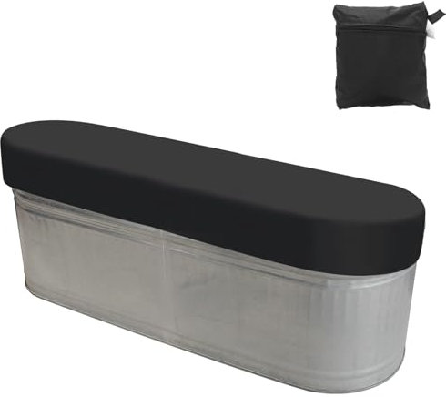 PATIKIL 8Ft Ovale Poolabdeckung Wasserdicht Staubdicht 420D Oxford SPA Bad Schwimmbad Abdeckung Beschützer für Heiße Wanne Innen Außen Schwarz