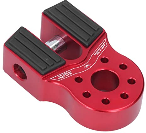 Cabrestante Grillete Montaje Plano Fuerte Carga Protector de Goma Aleación de Aluminio Universal UTV SUV (rojo)