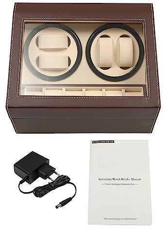 Shiyinge Automatisch Watch Winder Uhren Vitrine Box Uhrenbeweger FüR Automatikuhren Uhrendreher Holz Uhrenbox/Aufbewahrungs Beweger FüR Schutz Der Uhr Zu Hause Wenn Sie Nicht Benutzt Wird Braun 4+6