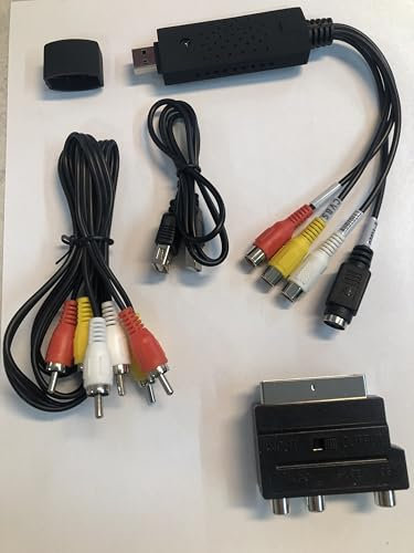 MiragesDesOndes - Adaptador de captura de vídeo USB 2.0 con audio y cable RCA, adaptador euroconector alargador USB