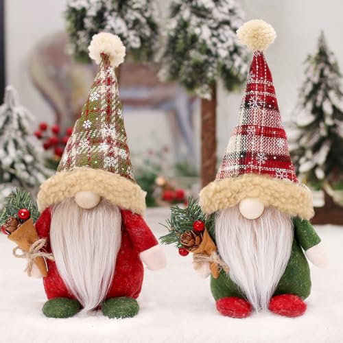 O-Kinee Weihnachtswichtel Figuren Groß, 2 Stück Weihnachtsdeko Wichtel, Weihnachtsfiguren Plüsch, Wichtel Figuren Weihnachten, Weihnachts Wichtel Für Weinachtsdekorationen, Deko Weihnachten Innen