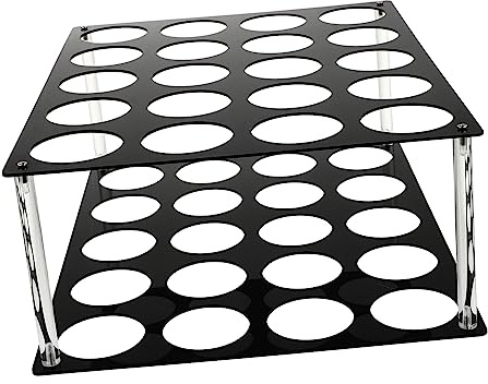 Soporte para Rollos de Vinilo de Acrílico Negro, 20 Orificios