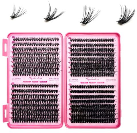 KOLZEMV 632 PCS pestañas, Pestañas Postizas Cluster Lashes Kit, Kit Pestañas Pelo a Pelo DIY com pestañas postizas, Extensiones de Pestañas with Lash Bond, 9-16mm Mixed Eyelashes DIY (30-60P)