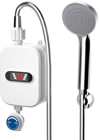 Shower Electric Heater - 220v/50hz Electric Immersion Water Heater | 3500w Electric Portable Shower Boiler | Metal Instant Hot Water Electric Heaters for Winter Bathrooms, Warm Shower