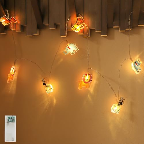 Auting LED-ljuskedja, 2,15 m, 12 lysdioder, varmvit, barnrum, batteridrift, timer, sovrumsdekoration