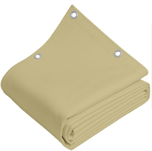 TELOMERITI® - Bâche en PVC 650 g/m² avec œillets en aluminium, renforcée, type camion, imperméable, couvre-tout pour extérieur, divers coloris, fabriqué en Italie (Ivoire foncé, 3x8 mètres (24 m²))
