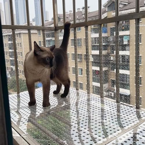 Filet Anti Oiseaux Filet de Protection de Balcon Transparent en PC pour Chats, Plaque de Maille Anti-chute pour Fenêtre, Tapis de Séchage Carré de 10 à 120 Cm de Large, Couvre-plantes pour Balcon(Widt