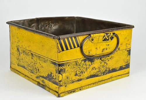 Aufbewahrungsbox aus Metall im Vintage Shabby Stil mit Metallgriffen. Unikat - Handarbeit Metall-Kiste - 100