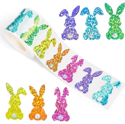 Ruayia 500 Stück Oster Transfer Aufkleber, Ostereier Osterhasen Aufkleber Ostern Deko, Rub On Sticker Ostern für DIY Glas Holz Möbel Scrapbooking Osterngeschenke, Möbel Glas Holz Osterdeko-Stil 2