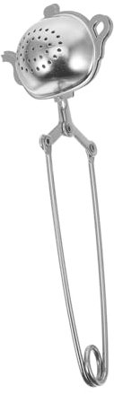 TOPPERFUN Stainless Steel Tea Clip Infuser Teapot-Shaped Tea Strainer Snap Spoon for Household Loose Leaf