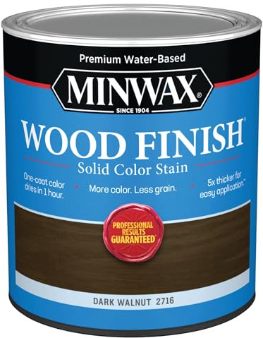Minwax® Wood Finish® Water-Based Solid Color Stain, Dark Walnut, 1 Quart