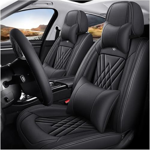 YNNBJX Full Set Auto Sitzbezüge Für VW Passat B6 Golf 4 Golf 5 Passat B5 Golf 7 Tiguan Polo, Leder Bequem Atmungsaktiv Wasserdichter Sitzschoner Mit Lenkradbezug,E