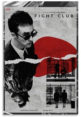 Filmposter Kampfclub, Vintaeg, klassische schwarze Komödie für Zimmer, ästhetische Leinwand, Wandkunst, Schlafzimmerdekoration, 30 x 45 cm