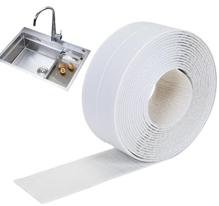 Tira masilla flexible – Cinta selladora impermeable para cocina con fuerte adhesivo | Sellador antimoho para baño, base inodoro, juntas pared fregadero, protector bordes para control