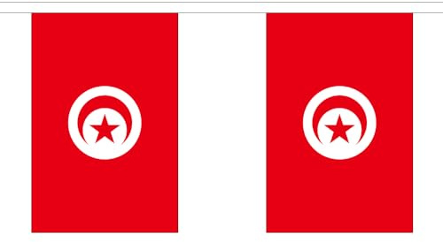 Tunisien flaggduk 6 meter 20 flaggor polyesterflaggaSuperstore