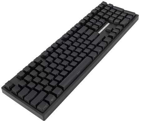 Cryfokt Teclado Mecánico de 108 Teclas sin Conflicto con Teclas Completas con Iluminación Lateral RGB para Usuarios de 10 - Relleno Negro de Doble Capa