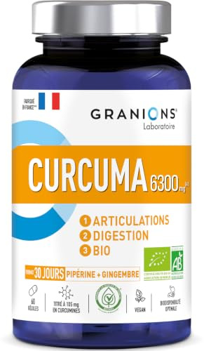 Curcuma Bio - Granions Curcuma 6300mg - Articulations Digestion Gingembre