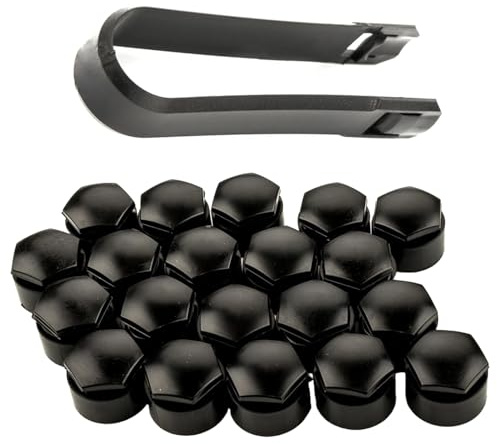 Easy Link 20x Radschraubenkappen 17 mm Schwarz Radmutternkappen Universal für Auto Anti-Diebstahl Sperrschraubenkappe Kappen Abdeckungen Abdeckkappen