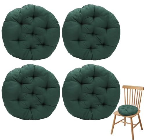 Set di 4 cuscini per sedie rotondi, 40x40x3 cm, cuscini da terra rotondi, rivestimento per sedie per interni ed esterni, ideale per sedie da ufficio, sedie da giardino, sala da pranzo, soggiorno e