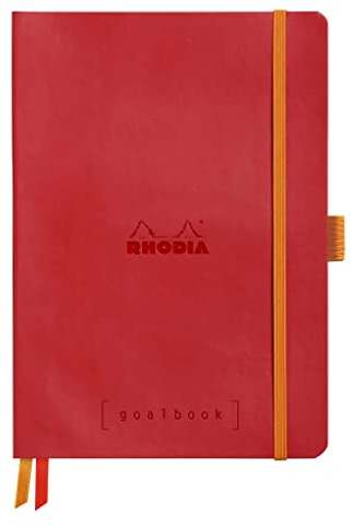 Rhodia 117773C Goalbook Rhodiarama A5 120 Blatt elfenbein kariert Mohnrot