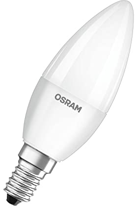 Osram LED Base Classic B, in Kerzenform mit E14-Sockel, Nicht Dimmbar, Ersetzt 40 Watt, Matt, Kaltweiß - 4000 Kelvin, 4er-Pack