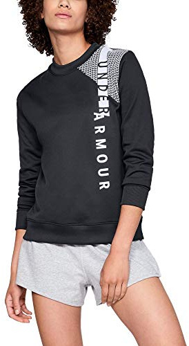 Under Armour Damen Synthetisches Fleece Crew Wm Warm-up Top M schwarz/weiß