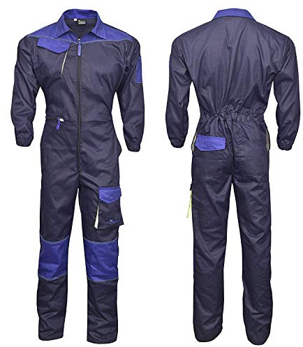 Navy Blue Men's Work Wear Overalls Boiler Suit Coveralls Mechanics Boilersuit (XL)
