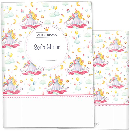 OLGS Mutterpasshülle Unicorn Dreams I Believe in Myself, 3-teilige Hülle Personalisierbar