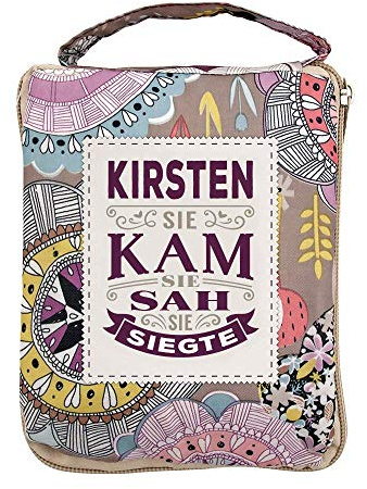 History & Heraldry Design Top Lady Tasche: Kirsten/Einkaufstasche, Strandtasche, Sporttasche, Blumenmuster/vielseitig, praktisch, personalisiert mit Name und Spruch