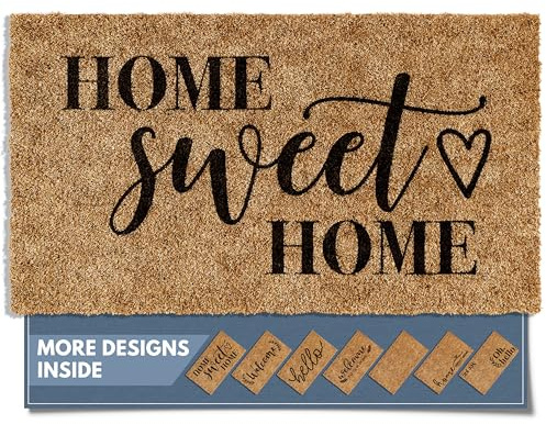 Barnyard Designs ‘Home Sweet Home’ Door Mat, Indoor/Outdoor Non-Slip Rug, Front Door Welcome Mat for Outside Porch Entrance, Home Entryway Farmhouse Decor, 76 x 43cm