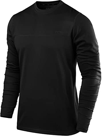TCA Camisetas Manga Larga Hombre - Camiseta Manga Larga Hombre Running con Cuello Redondo - Camiseta Hombre Manga Larga Corte Semi-Ajustado