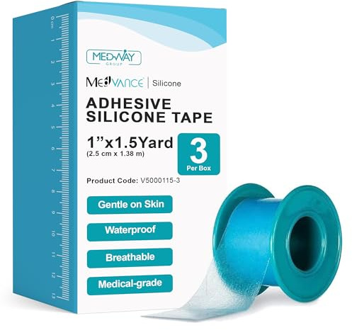 MedVance Silicone Tape 2 Wide Soft with Perforation and Cuttable (2.5cm x 138cm - 3 x Rolls)