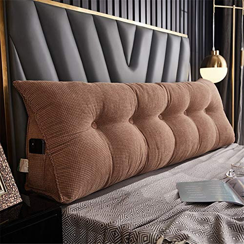 QBFT Volltonfarbe Dreieckiges Kopfteil Kissen Sanft Cord Palettenpolster Dreieckig Modern Einfachheit Großes Lesen Rückenlehne Kopfteil Waschbar Zum Tatami Schlafzimmer EtcI-200x25x50cm(79x10x20inch)