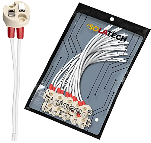 ISOLATECH 10pcs universale presa ceramica per MR16 MR11 GU5.3 G4 base LED lampadine a risparmio energetico (max.250V/2A) lampadine casa incasso soffitto cucina bagno resistente al calore