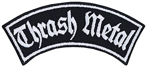 TRASH METAL Aufnäher Kutten Aufbügler Heavy Metal Patch Biker Bügelbilder Death Metal Sticker Geschenk für Metal-Fans Applikation für für alle Stoffe | 90x40mm