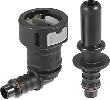 X AUTOHAUX 11.8mm SAE to 10mm 90 Degree Fuel Hose Quick Release Connector 2pcs