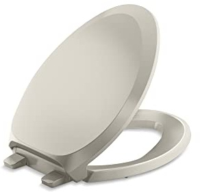 Kohler K4713-RL-G9 French Curve Elongated Closed-Front Toilet Seat with Soft Close and Quick Release Sandbar