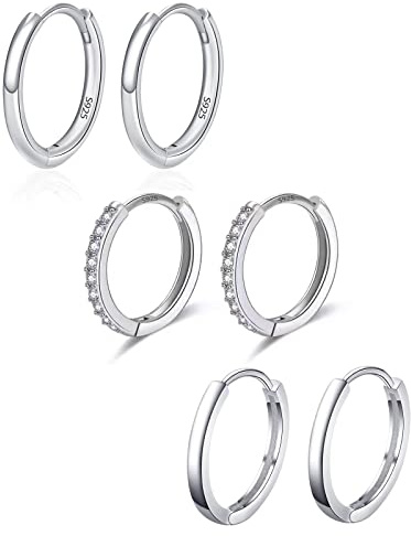 Cscreolen Silber 925 Klein For Girls Heart Earrings For Women Creolen Silber 925 Ohrstecker Echt Silber Damen Ohrstecker Silber 925 2Pz