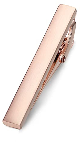 HONEY BEAR 4cm Herren Kinder Krawattennadel Krawattenklammer für schmale Krawatten Edelstahl Tie Clip,MEHRWEG | Minimalistischer Klassiker, verkupferter Stahlsockel, in Geschenkbox, abgerundete und verdickte Ecken