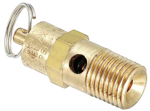 PATIKIL 1/4 Male NPT Brass Safety Valve, Air Compressor Pressure Release Valve, 125 PSI Set Pressure