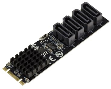KALEA-INFORMATIQUE M.2 (M2 NGFF) Karte Typ PCIe M oder B+M Key 4 Port SATA 6G RAID 0 1 10 mit Marvel 88SE9236 Chipsatz.