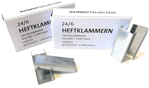 allpremio Heftklammern 24/6 Verzinkt | Tackernadeln für Bürotacker | Tackerklammern für Bürohefter | Heftklammern für Heftzangen | Kompatibel mit strombetriebene Bürohefter | 20.000 Heftklammern