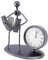 Cabilock Reloj De Mesa Retro De Hierro Acordeón Sin Batería Hogar Reloj De Escritorio Artesanal Despertador Vintage
