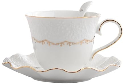 200ml/6.5oz Light Luxury Ceramic Coffee Cup And Plate Set, Exquisite Home Afternoon Tea Set, Water Cup Set-Italian One Cup, One Plate, One Spoon Set