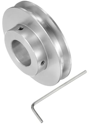 Kozelo Remskiva - [20 mm hål x 60 mm ytterdiameter] V-remskiva i aluminiumlegering för 6 mm runda pu-remmar för olika transmissionskonfigurationer