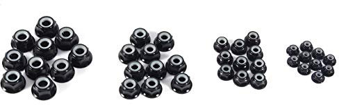 Selbstsichernde M5-Muttern mit Nyloneinsatz, 10 Stück Aluminium-Sicherungsmuttern mit Flansch und Anti-Lose-Muttern