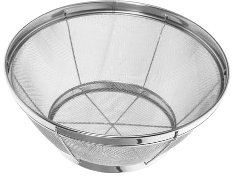 Hoement Stainless Steel Rice Washing Sieve Large Fine Mesh Strainer Over Sink Colander