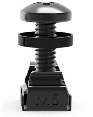 Pcivzxam 50 Stück M6 X 16 mm Schrankschrauben, Käfigmuttern Zur Rackmontage, Schrauben, Unterlegscheiben für Servergehäuse, Verteilerregale, Router, Schwarz