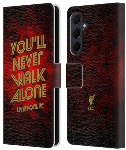 Head Case Designs Offizielle Liverpool Football Club Rot Pixel YNWA Rückseite Liver Bird YNWA Leder-Wallet-Hülle Kompatibel mit Samsung Galaxy A35 5G